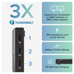 Док-станция Plugable 3-Port Thunderbolt 4 and USB4 Hub TBT4-HUB3C - фото 2