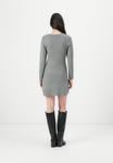 Платье ONLY ONLMELLI BUTTON FLARED DRESS, Medium Grey Melange/Mottled Grey - фото 3