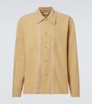 Вышитая рубашка-оверсайз Commas, серо-коричневый - фото