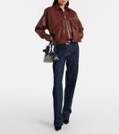 Кожаная куртка-бомбер Magda Butrym, Bordeaux - фото 2