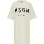 MSGM Короткое платье с короткими рукавами женское cream - фото