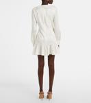 Мини-платье из цветочного жаккарда с бантом Alessandra Rich, белый - фото 3