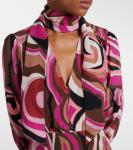 Платье миди из шелкового крепдешина Marigold Rixo, Marble Pink - фото 4