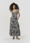 Длинное платье-макси с принтом Koroshi, Black - фото 2