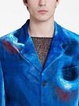 Marni однобортный пиджак с принтом, синий - фото 5