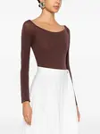 Боди с длинными рукавами Alaïa, коричневый - фото 3