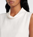 Топ из шелкового жоржета Valentino, Avorio - фото 4