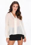 Блуза faina Button-down blouse, White - фото