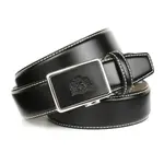 Кожаный ремень Anthoni Crown с контрастной строчкой, черный - фото