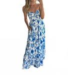 Санторини Бриз Цветочный комбинезон в синем KEEPSAKE - фото 3