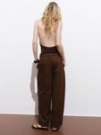 Брюки Lupe с поясом-мешочком Mango, Brown - фото 4