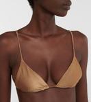 Через треугольный верх бикини Jade Swim, Sable Sheen - фото 4