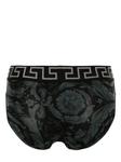 Versace трусы-брифы с узором Greca, черный - фото 2