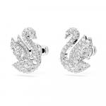 Серьги-Гвоздики в форме лебедя Swarovski - фото 4