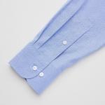 Белая приталенная рубашка Uniqlo с длинным рукавом - фото 5