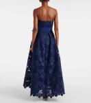 Кружевное платье-бюстье Elie Saab, Moody Blue - фото 3