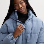 Женский пуховик оверсайз с капюшоном Sebby, черный - фото 3