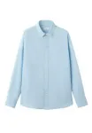 Подростковая рубашка Mango Kids, Light Blue - фото