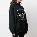 Худи женская Balenciaga Athletes Logo, черный / белый - фото 4