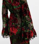 Платье из бархата деворе с цветочным кружевом Rodarte, Red Rose - фото 6