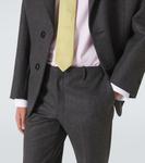 Шерстяные укороченные брюки-фланель прямого кроя Prada, Ardesia - фото 5