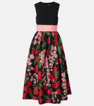 Шелковое платье миди Carolina Herrera, Black Multicolour - фото