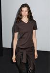 Футболка Massimo Dutti V-NECK SHORT SLEEVE, Dark Brown - фото 4