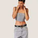 Джинсовые брюки MIU MIU, серый - фото 5