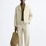 Куртки и пальто мужские сырые белые ZARA - фото 4