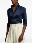 Шелковая рубашка на пуговицах Ralph Lauren Collection, синий - фото 4