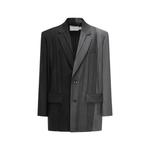 Feng Chen Wang Складчатый пиджак, Black/Gray - фото