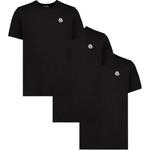 Футболка мужская черная - 3 шт. в упаковке Moncler, черный - фото
