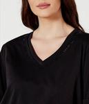 Футболка женская Liu Jo Sport с декором V-образного выреза, черный - фото 4