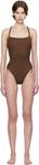 Коричневый купальник Bette Hunza G, Metallic chocolate - фото