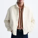 Куртки и пальто мужские сырые белые ZARA - фото 4