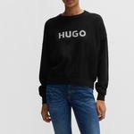 Свитер с лого-жаккардом HUGO BOSS, черный - фото 5