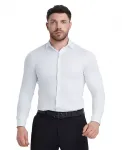Сорочка Slim Fit из сатина Solid Perry Ellis, белый - фото 6