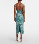 Платье-корсет из парчи Markarian, Teal - фото 3