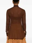 Шелковая блузка Ermanno Scervino, коричневый - фото 4