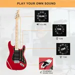 Электрогитара Glarry GST красного цвета - фото 5