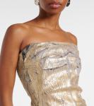 Платье-бюстье из денима с покрытием Rick Owens, золотой - фото 4