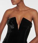 Бархатное платье без бретелек Tom Ford, черный - фото 4