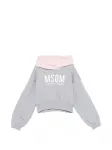 Худи с логотипом Msgm Kids, серый - фото