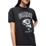 Футболка с принтом логотипа GANNI, черный - фото 6