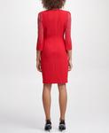 Женское платье-футляр с блестящими рукавами Calvin Klein, Red - фото 2