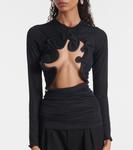 Вязаный топ с ажурной вырезкой Venus Christopher Esber, черный - фото 6