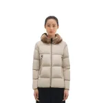 Moncler Laichefur Down Jacket Women's Gray Beige - фото