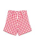 Шорты в клетку гингем Balmain Kids, белый - фото 2