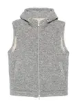 Жилет в рубчик с капюшоном Eleventy, серый - фото