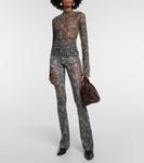 Сетчатый топ с принтом на ключицах Knwls, мультиколор - фото 2